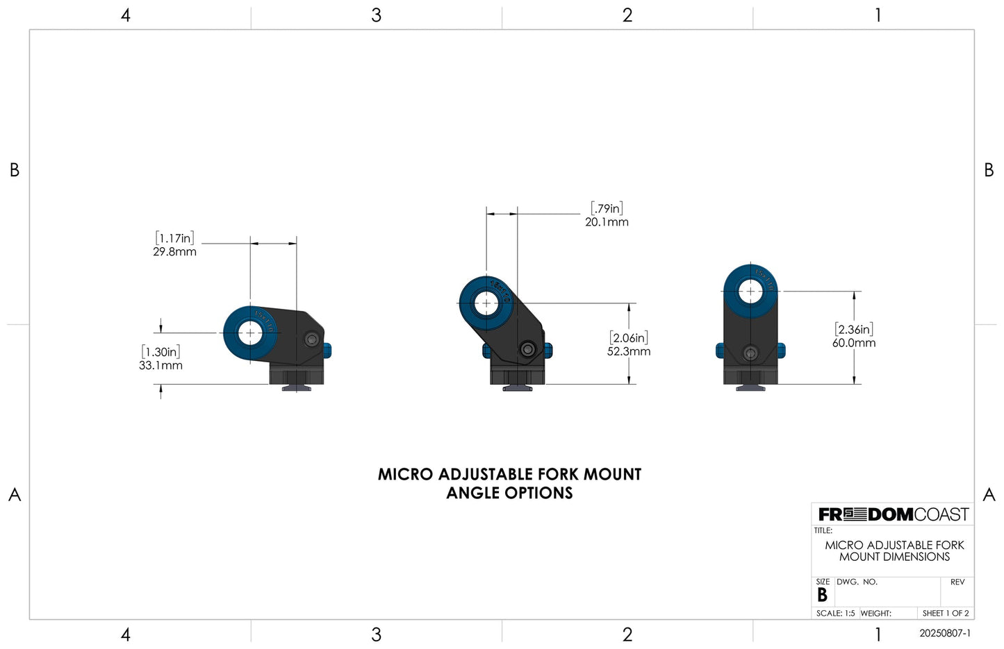 Freedom Coast Micro Adjustable Fork Mount